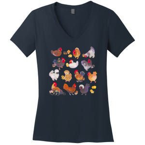 Chicken And Chick Pastel Women's V-Neck T-Shirt