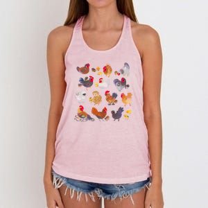 Chicken And Chick Pastel Women's Knotted Racerback Tank