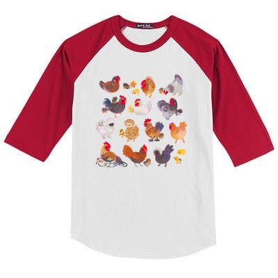 Chicken And Chick Pastel Kids Colorblock Raglan Jersey