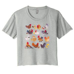 Chicken And Chick Pastel Women's Crop Top Tee