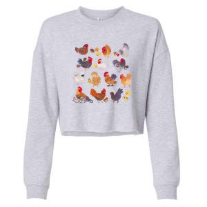 Chicken And Chick Pastel Cropped Pullover Crew