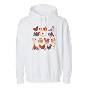 Chicken And Chick Pastel Garment-Dyed Fleece Hoodie