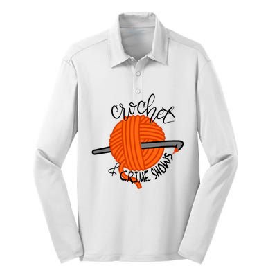 Crochet And Crime Shows Silk Touch Performance Long Sleeve Polo