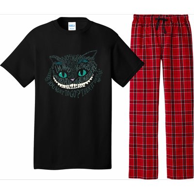 Cheshire Alice Cat We're All Mad Here Wonderland Pajama Set