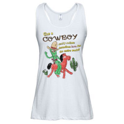 Can A Cowboy Really Radiate Boundless Love For The Entire World Ladies Essential Flowy Tank