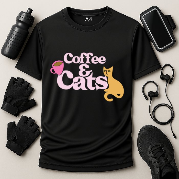 Coffee And Cats |Cat Lovers I Love Coffee Tee Cooling Performance Crew T-Shirt