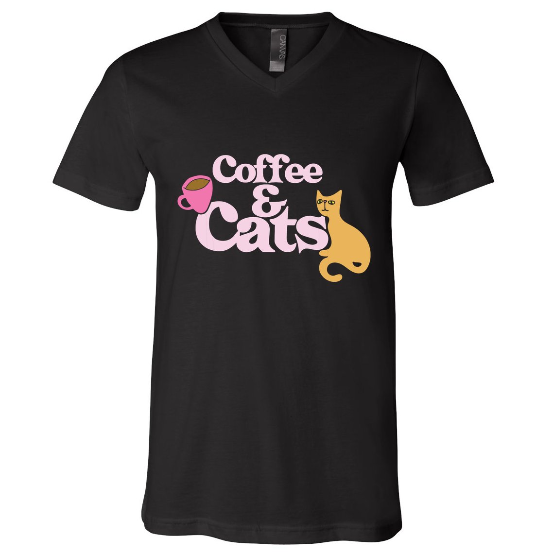 Coffee And Cats |Cat Lovers I Love Coffee Tee V-Neck T-Shirt