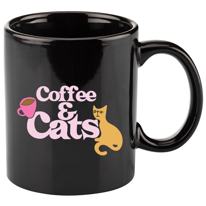 Coffee And Cats |Cat Lovers I Love Coffee Tee 11oz C Handle Ceramic Mug