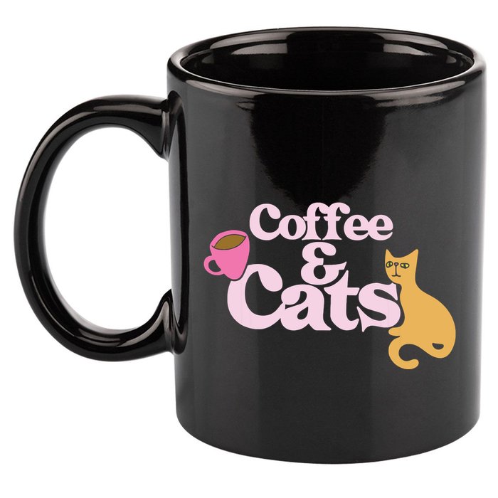 Coffee And Cats |Cat Lovers I Love Coffee Tee 11oz C Handle Ceramic Mug