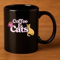 Coffee And Cats |Cat Lovers I Love Coffee Tee 11oz C Handle Ceramic Mug