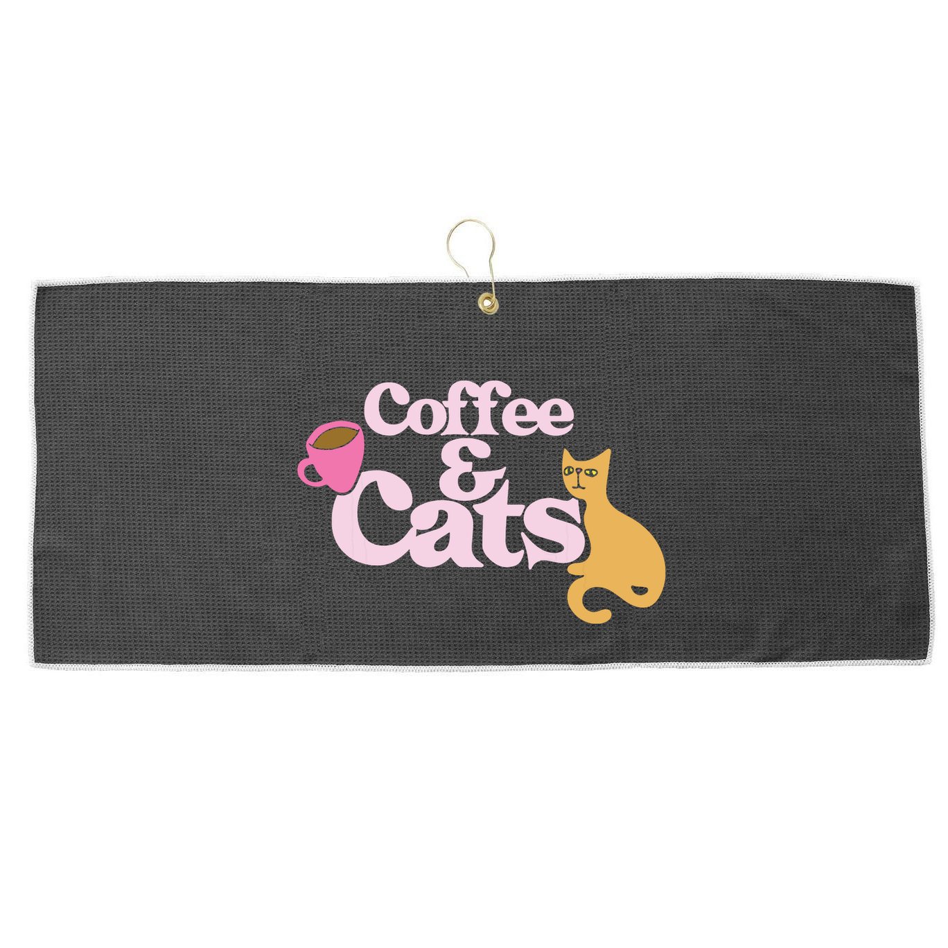 Coffee And Cats |Cat Lovers I Love Coffee Tee Large Microfiber Waffle Golf Towel