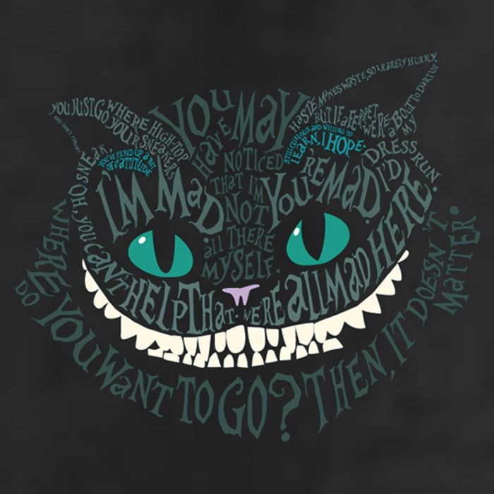 Cheshire Alice Cat We're All Mad Here Wonderland Cool Comfort Performance Bucket Hat