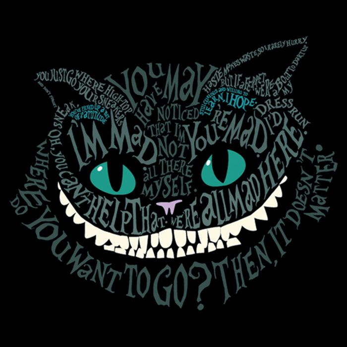 Cheshire Alice Cat We're All Mad Here Wonderland Sustainable Bucket Hat
