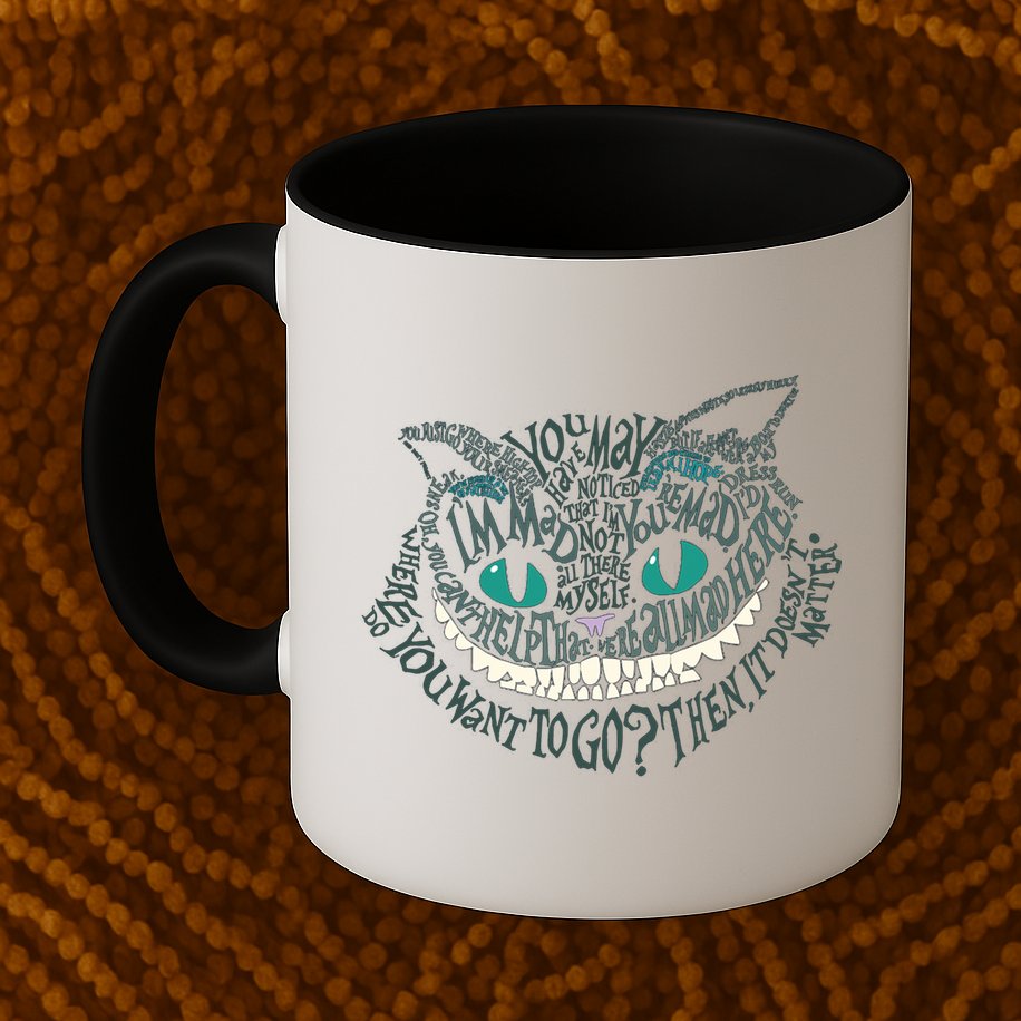 Cheshire Alice Cat We're All Mad Here Wonderland Mug