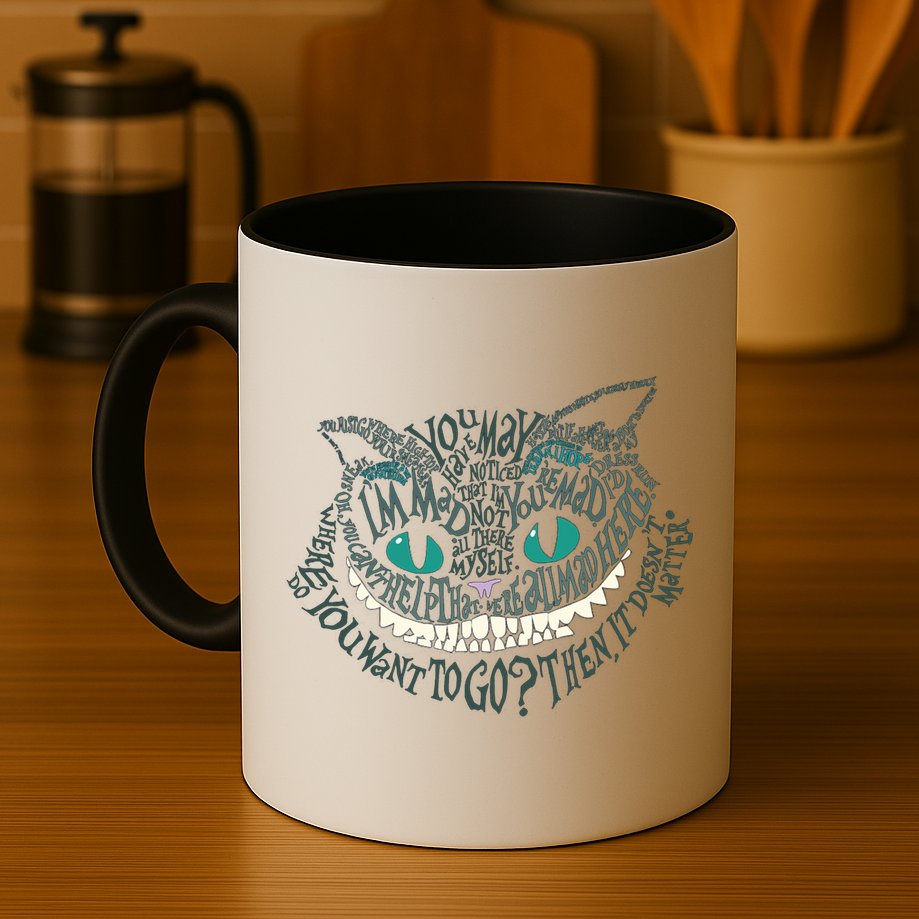 Cheshire Alice Cat We're All Mad Here Wonderland Mug