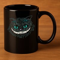 Cheshire Alice Cat We're All Mad Here Wonderland 11oz C Handle Ceramic Mug