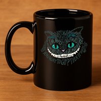 Cheshire Alice Cat We're All Mad Here Wonderland 11oz C Handle Ceramic Mug