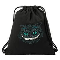 Cheshire Alice Cat We're All Mad Here Wonderland Drawstring Bag