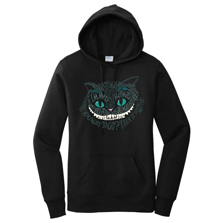 Cheshire Alice Cat We're All Mad Here Wonderland Women's Pullover Hoodie