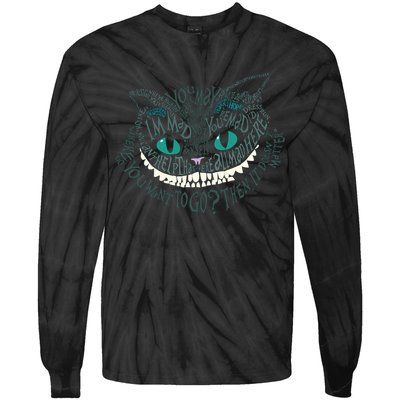 Cheshire Alice Cat We're All Mad Here Wonderland Tie-Dye Long Sleeve Shirt