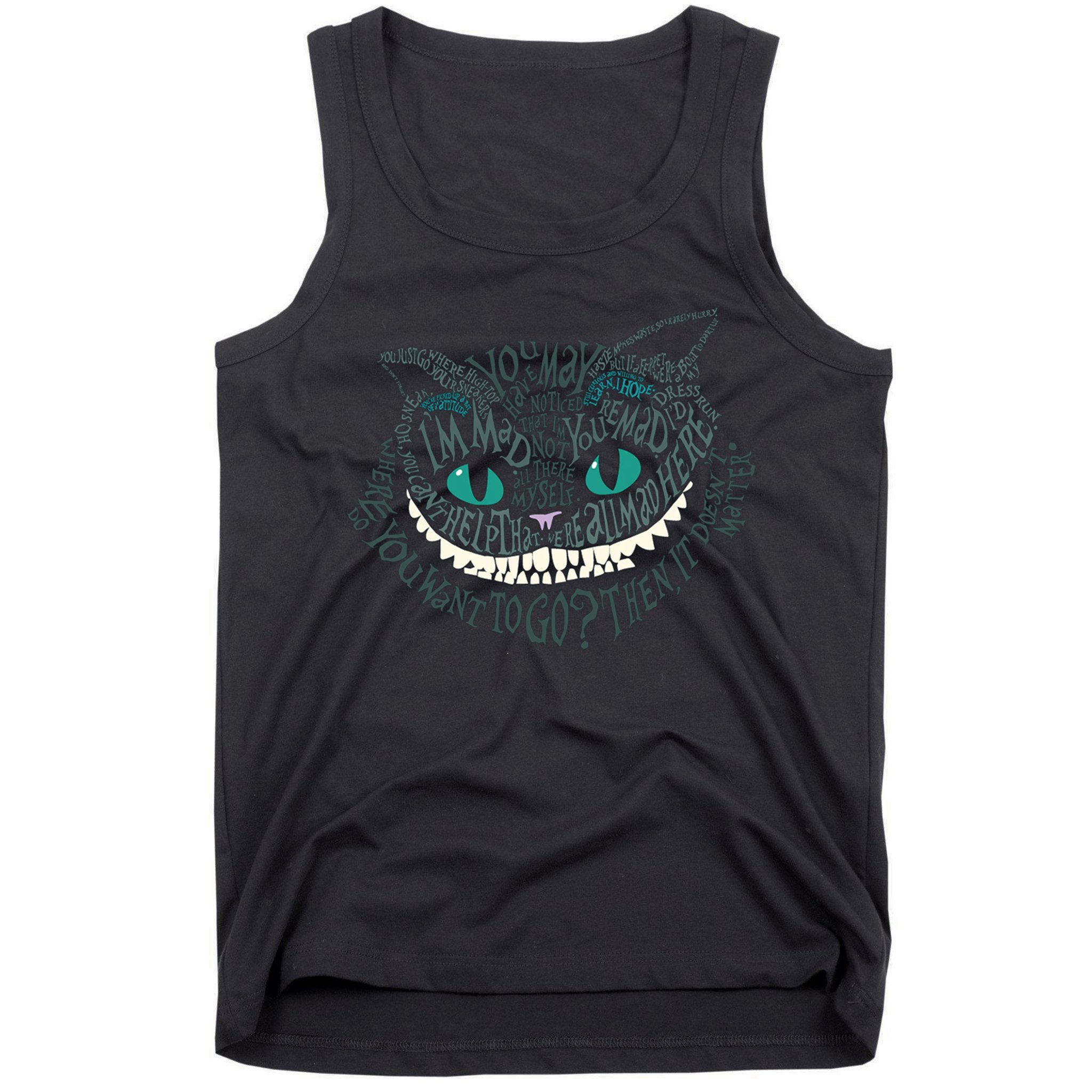 Cheshire Alice Cat We're All Mad Here Wonderland Tank Top