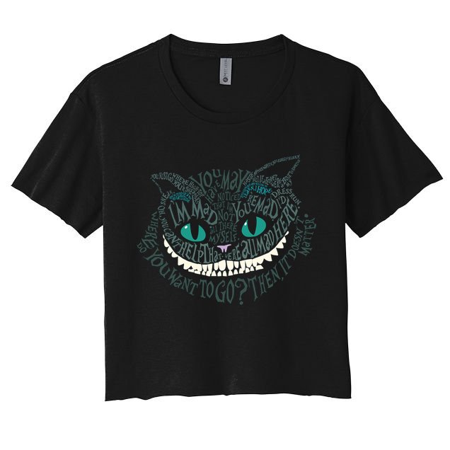 Cheshire Alice Cat We're All Mad Here Wonderland Crop Top
