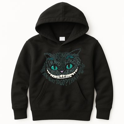 Cheshire Alice Cat We're All Mad Here Wonderland Kids Hoodie