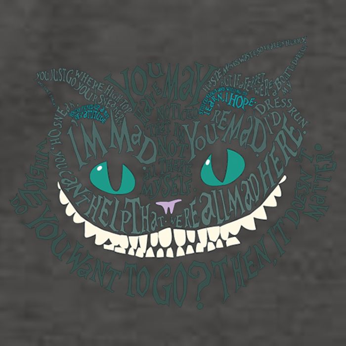 Cheshire Alice Cat We're All Mad Here Wonderland Vector Backpack