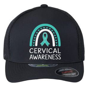 Cervical Awareness Cervical Ribbon Awareness Month Flexfit Unipanel Trucker Cap