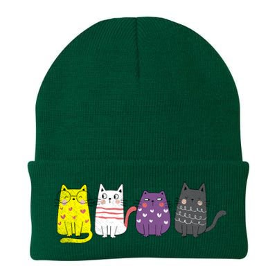 Cute Animal Cat Gift Non Binary Pride Agender Non Binary Knit Cap Winter Beanie