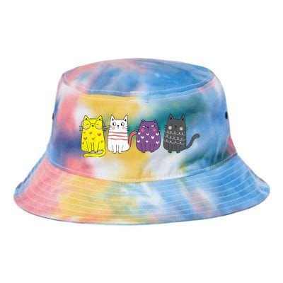 Cute Animal Cat Gift Non Binary Pride Agender Non Binary Tie Dye Newport Bucket Hat