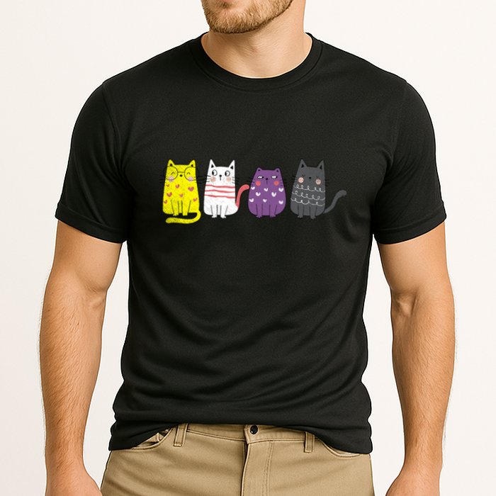 Cute Animal Cat Gift Non Binary Pride Agender Non Binary Cooling Performance Crew T-Shirt