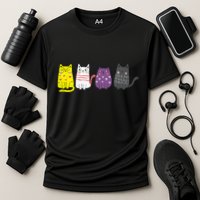 Cute Animal Cat Gift Non Binary Pride Agender Non Binary Cooling Performance Crew T-Shirt