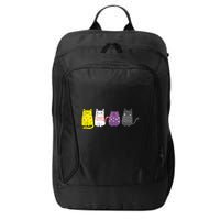 Cute Animal Cat Gift Non Binary Pride Agender Non Binary City Backpack