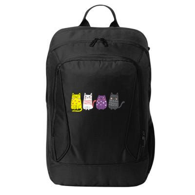 Cute Animal Cat Gift Non Binary Pride Agender Non Binary City Backpack