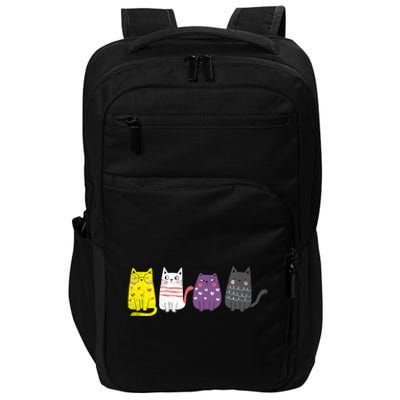 Cute Animal Cat Gift Non Binary Pride Agender Non Binary Impact Tech Backpack