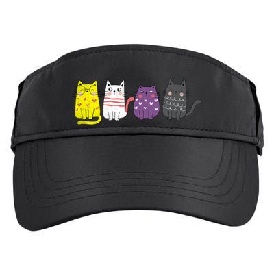 Cute Animal Cat Gift Non Binary Pride Agender Non Binary Adult Drive Performance Visor