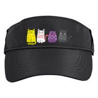 Cute Animal Cat Gift Non Binary Pride Agender Non Binary Adult Drive Performance Visor