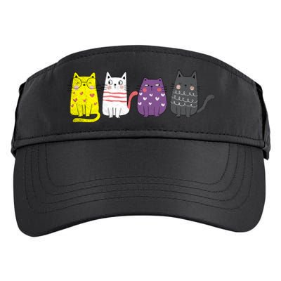 Cute Animal Cat Gift Non Binary Pride Agender Non Binary Adult Drive Performance Visor