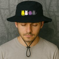Cute Animal Cat Gift Non Binary Pride Agender Non Binary Bucket Hat