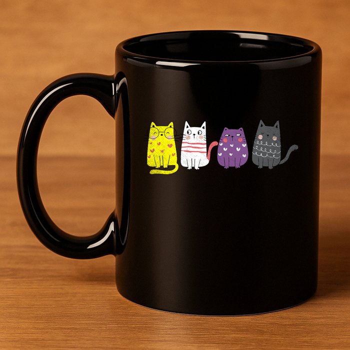 Cute Animal Cat Gift Non Binary Pride Agender Non Binary 11oz C Handle Ceramic Mug