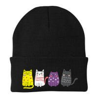 Cute Animal Cat Gift Non Binary Pride Agender Non Binary Beanie