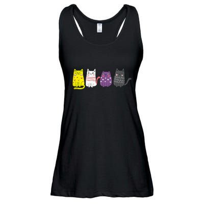 Cute Animal Cat Gift Non Binary Pride Agender Non Binary Ladies Essential Flowy Tank