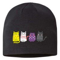 Cute Animal Cat Gift Non Binary Pride Agender Non Binary Sustainable Beanie