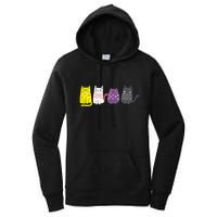 Cute Animal Cat Gift Non Binary Pride Agender Non Binary Women's Pullover Hoodie