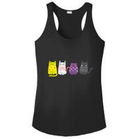 Cute Animal Cat Gift Non Binary Pride Agender Non Binary Ladies PosiCharge Competitor Racerback Tank