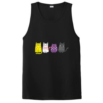 Cute Animal Cat Gift Non Binary Pride Agender Non Binary PosiCharge Competitor Tank