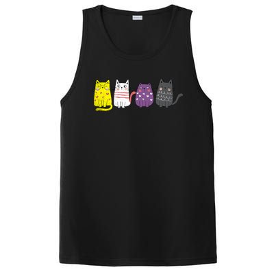 Cute Animal Cat Gift Non Binary Pride Agender Non Binary PosiCharge Competitor Tank