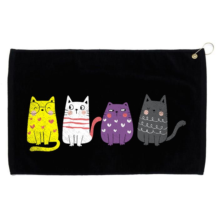 Cute Animal Cat Gift Non Binary Pride Agender Non Binary Grommeted Golf Towel