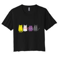 Cute Animal Cat Gift Non Binary Pride Agender Non Binary Crop Top